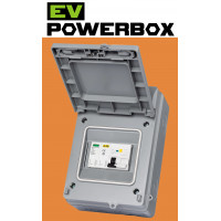 *EV POWERBOX IP65 Electric Vehicle RCBO Enclosure (Weatherproof) - 32A/40A A-Type RCBO B/C Curve with SPD